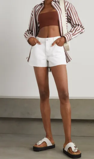 Le Grand Garcon Frayed Denim Shorts