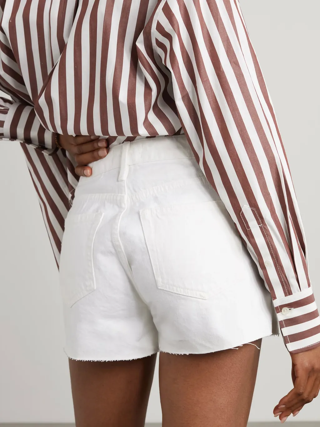 Le Grand Garcon Frayed Denim Shorts