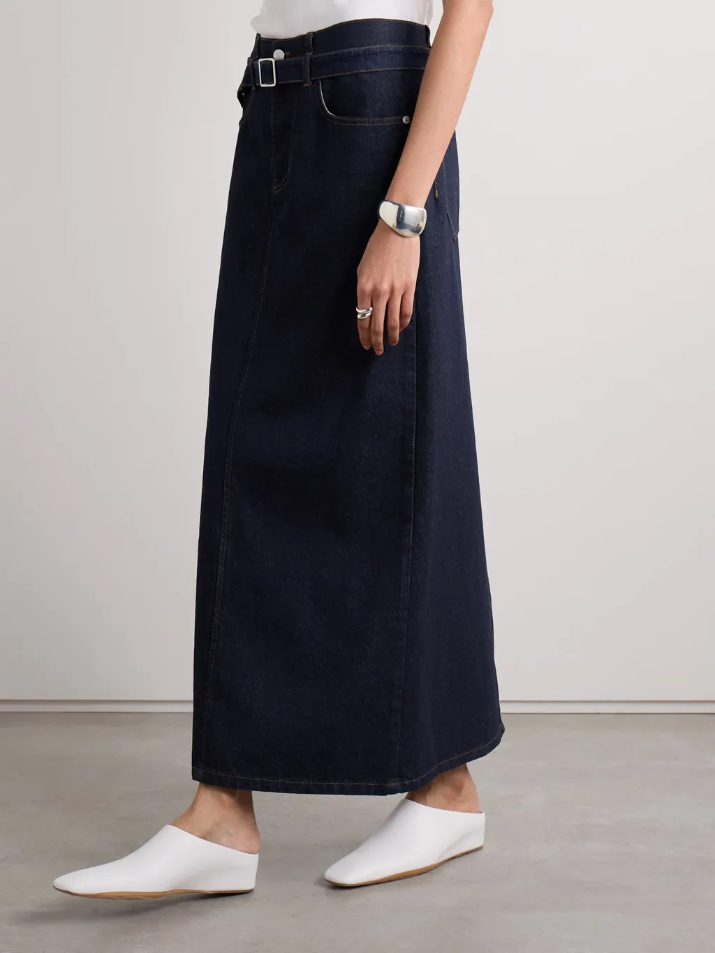 Belted Denim Skirt