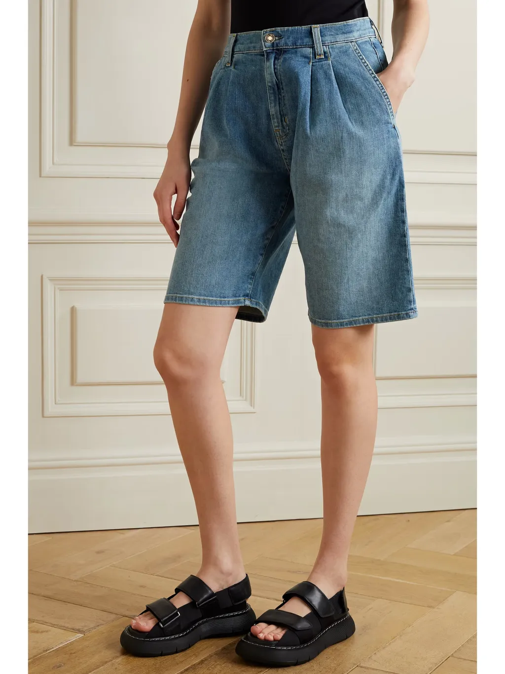 Julie's Pleated Denim Shorts