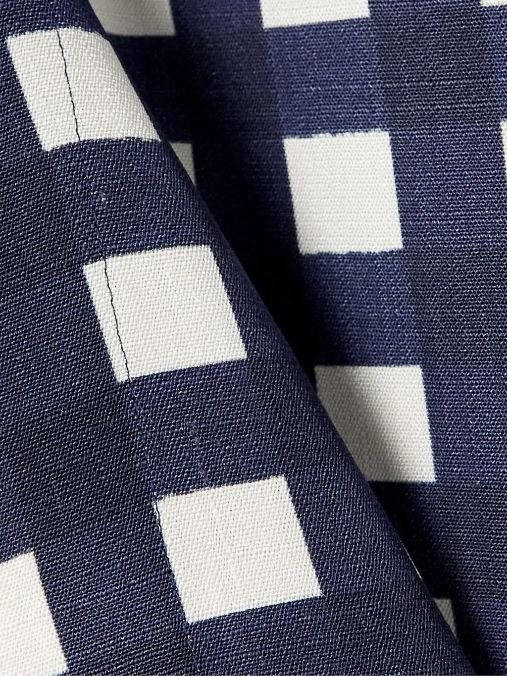 Bebi Cropped Checked Canvas Top