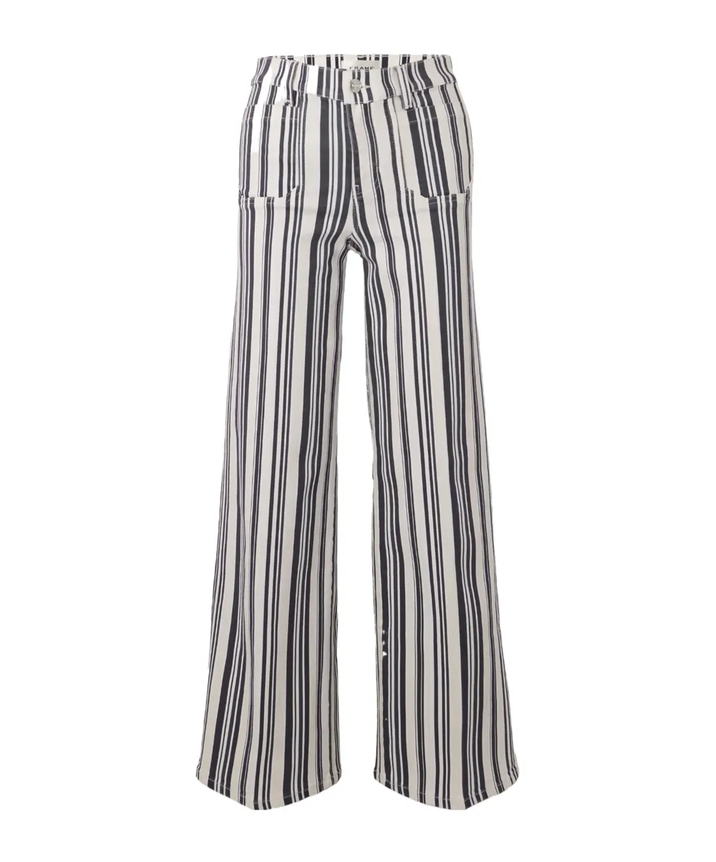 Striped High Waist Wide Leg Casual Pants