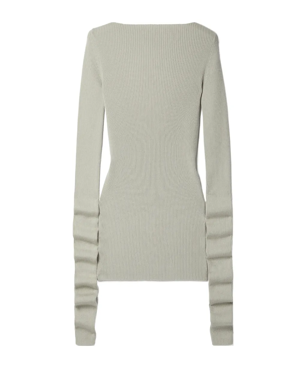 Backless Ribbed Knit Top