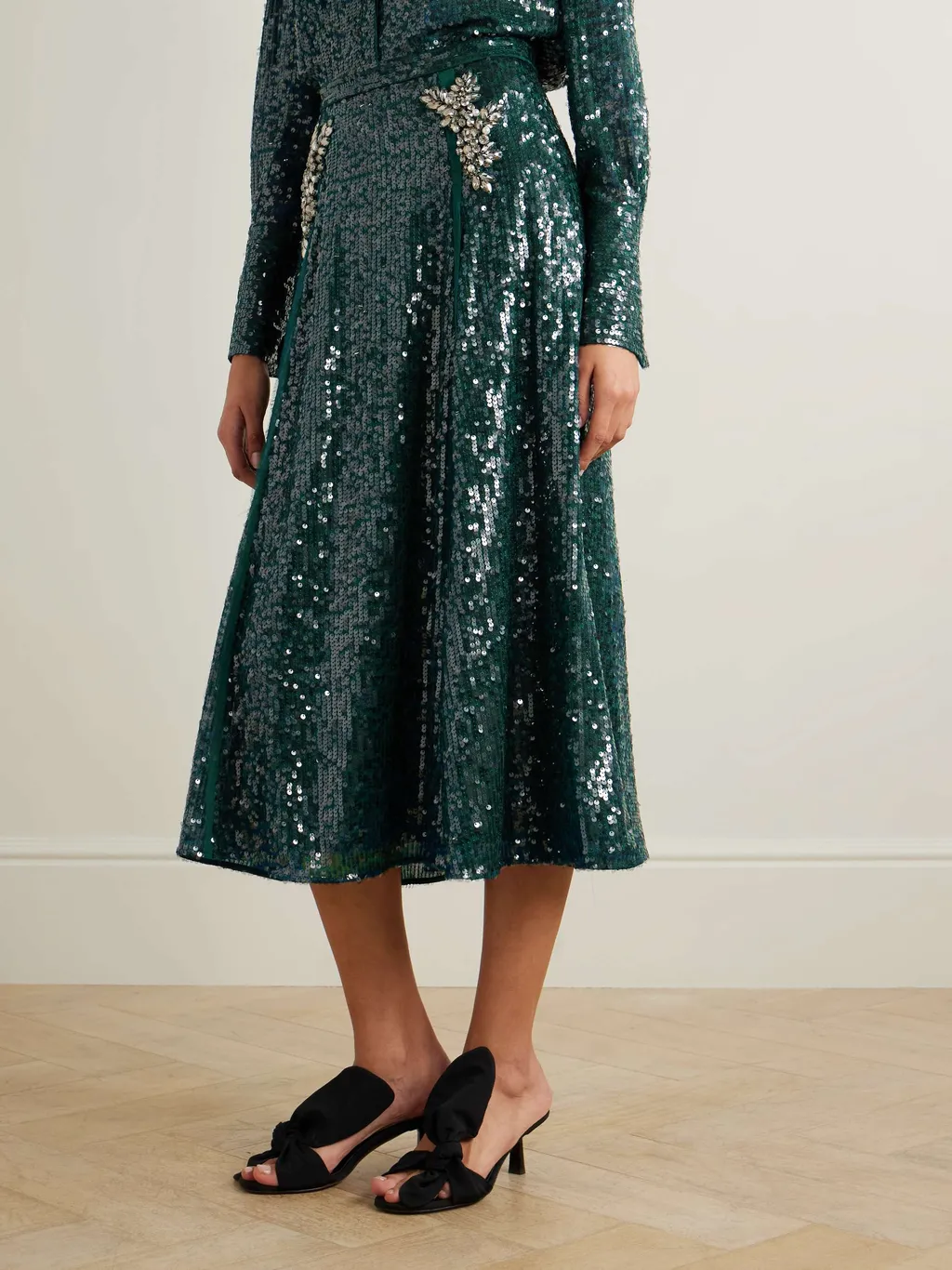 Embellished Sequined Skirt