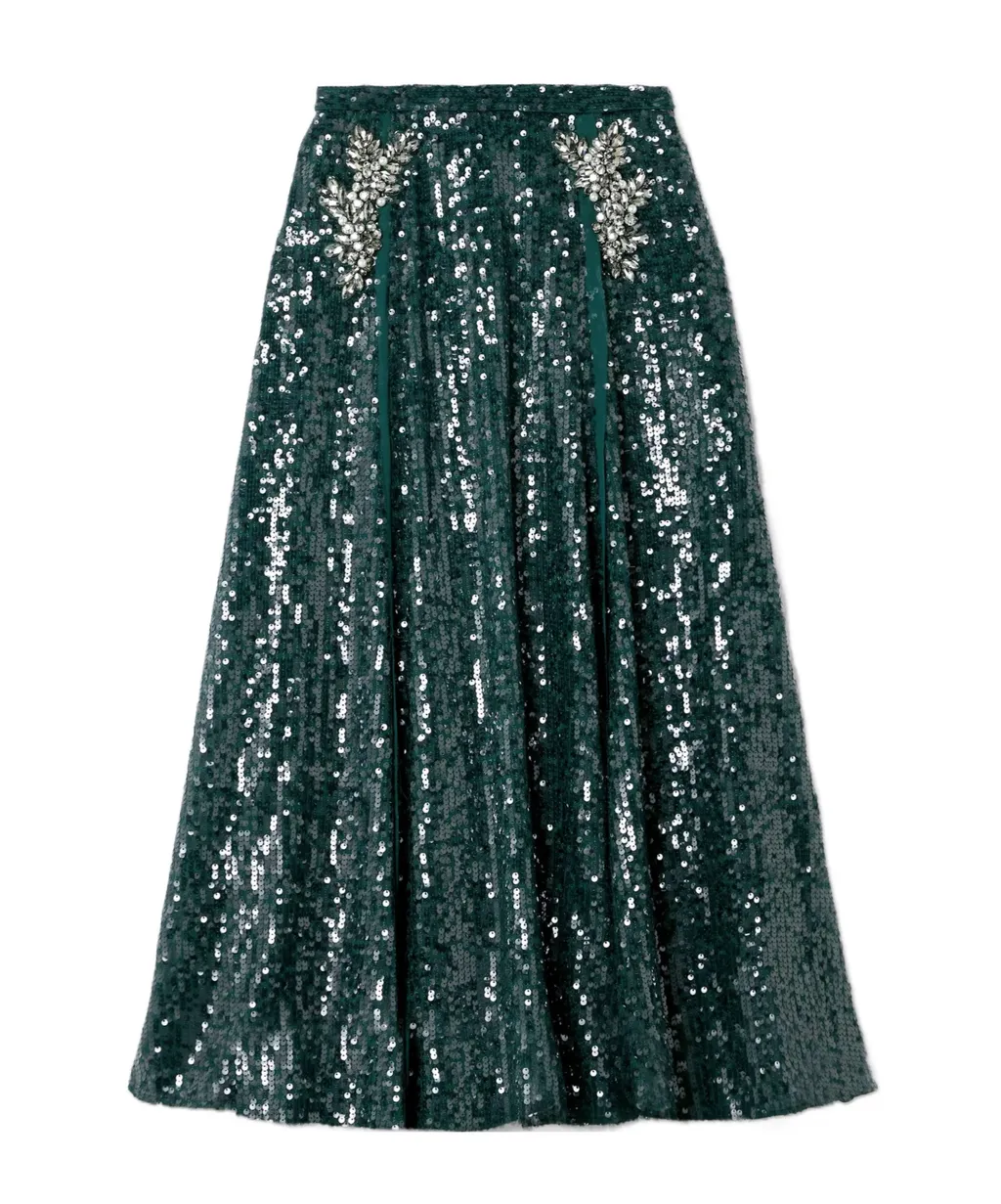 Embellished Sequined Skirt