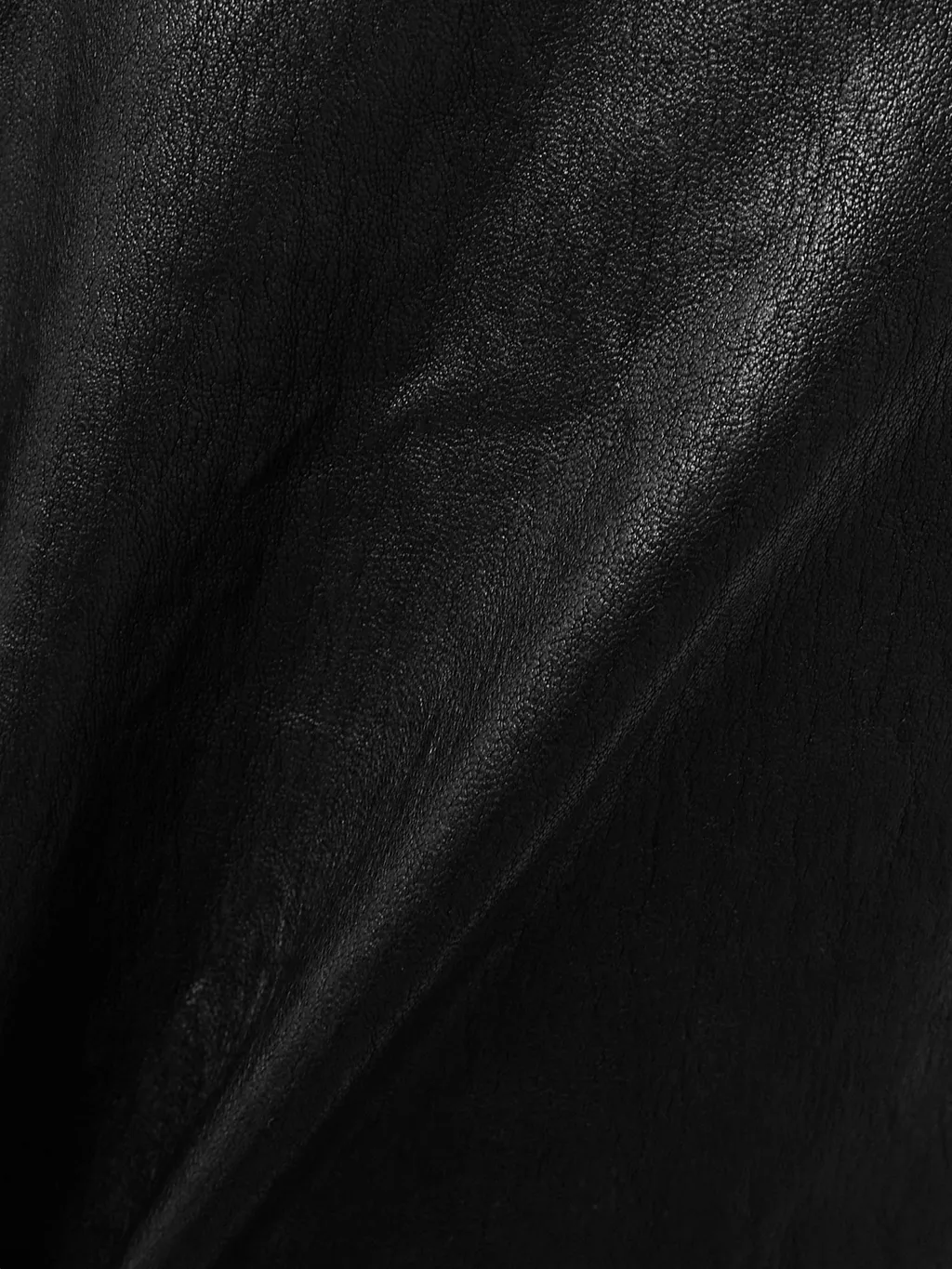 Ruffled High-Waisted Wide-Leg Nine-Inch Leather Pants