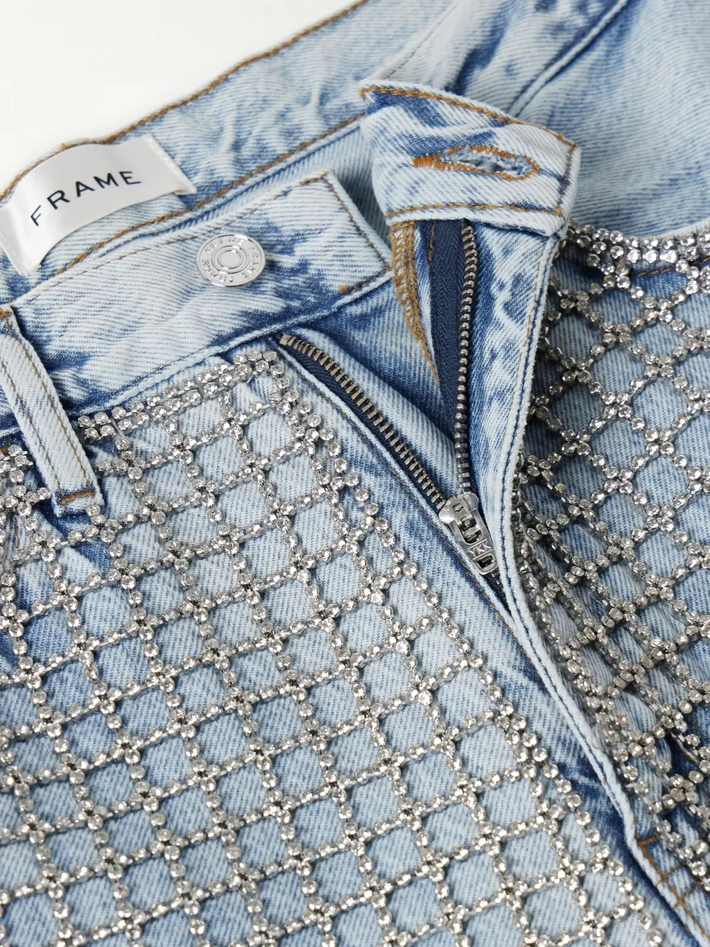 Crystal-Embellished High-Rise Jeans