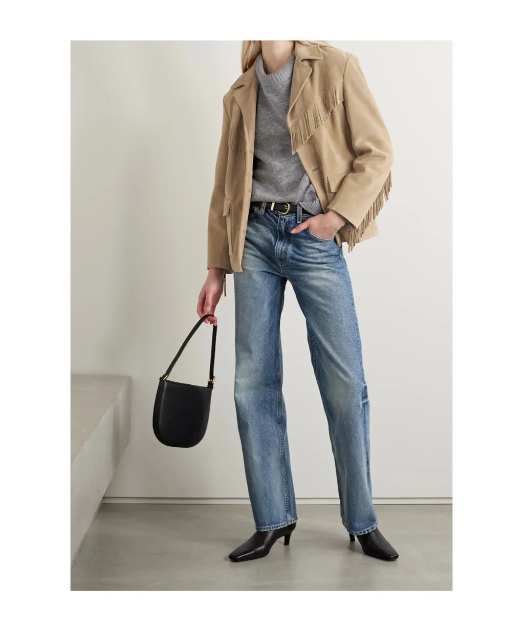 Coline Fringed Oversized Suede Jacket