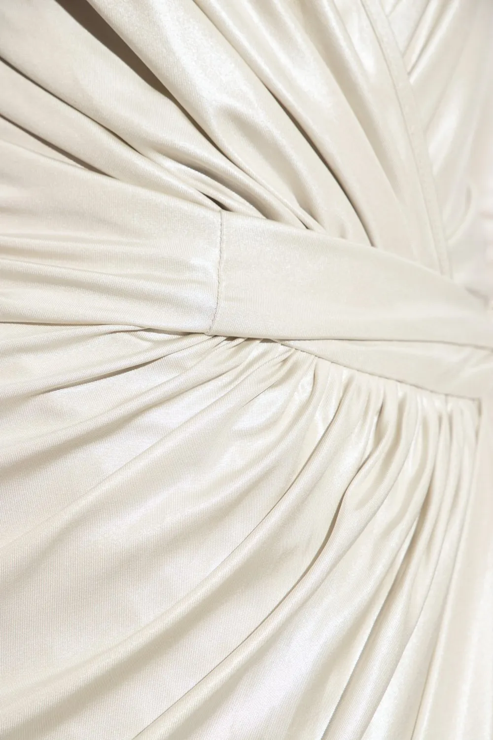 Draped-Design V-Neck Dress