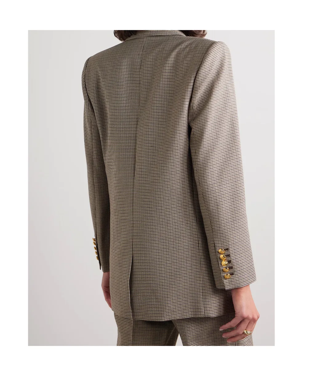 Houndstooth Single-Breasted Suit Jacket