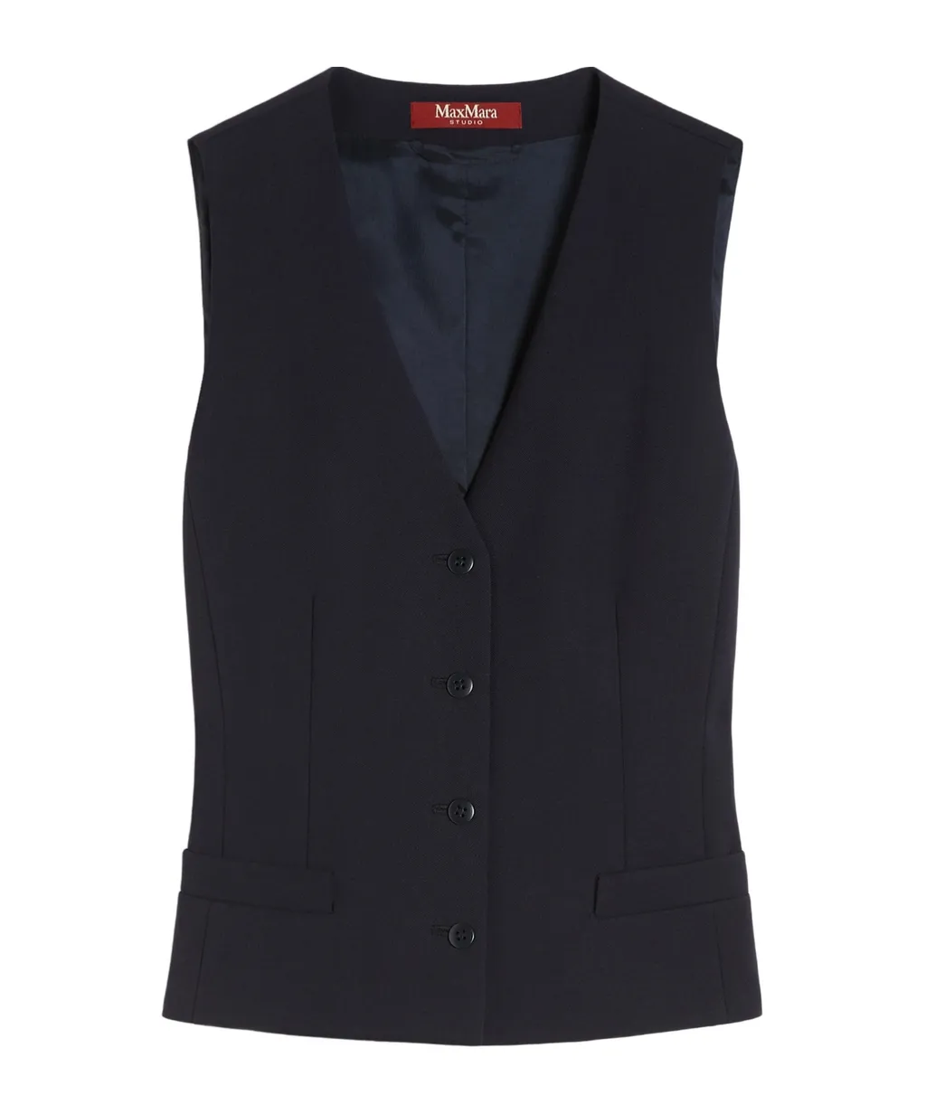 Wool Crepe Vest