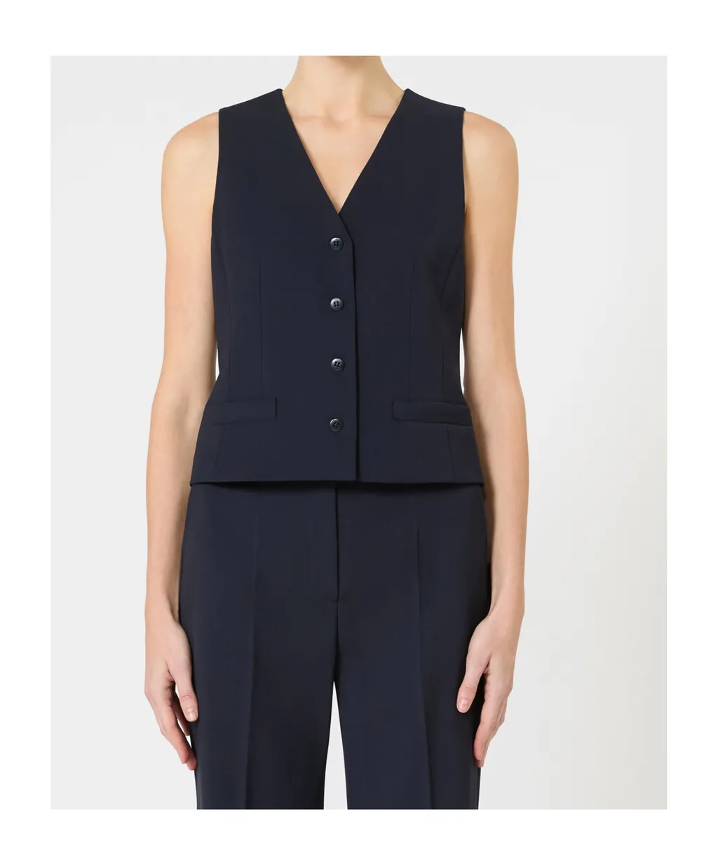 Wool Crepe Vest