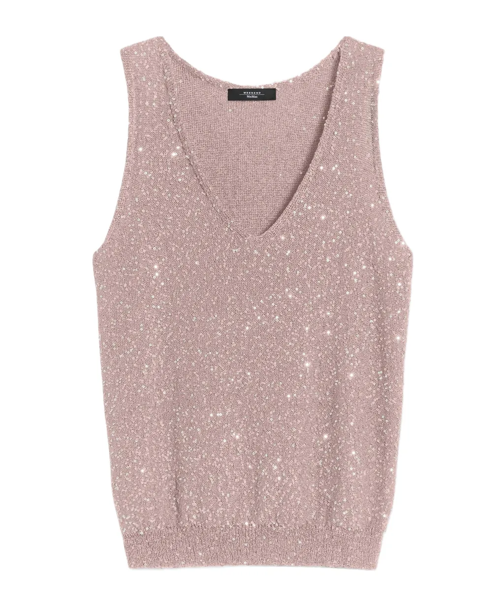 Sleeveless Sequined Pullover
