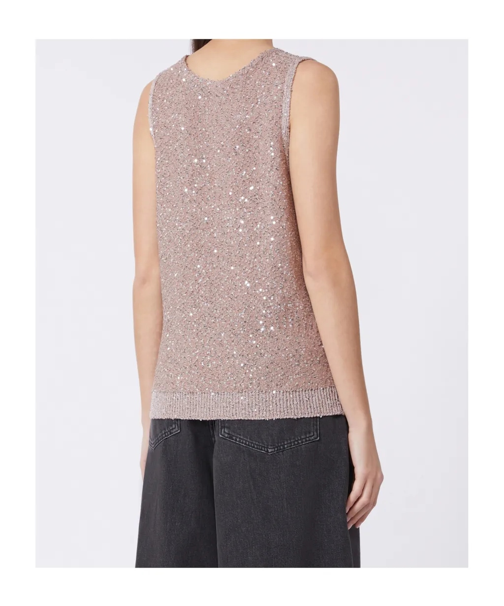 Sleeveless Sequined Pullover