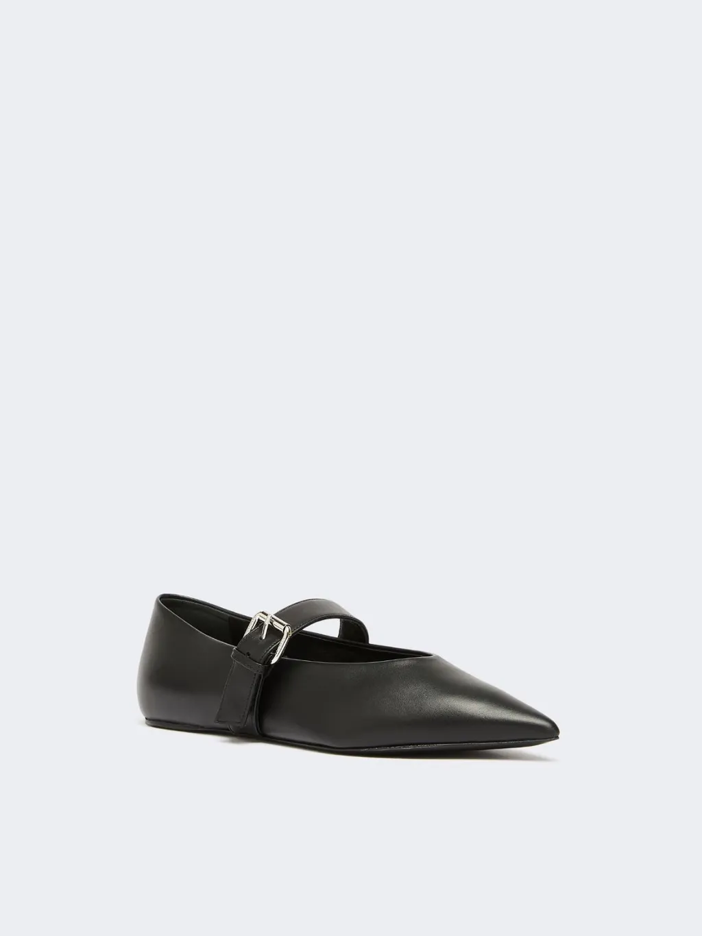 Leather Pointed-Toe Ballet Flats