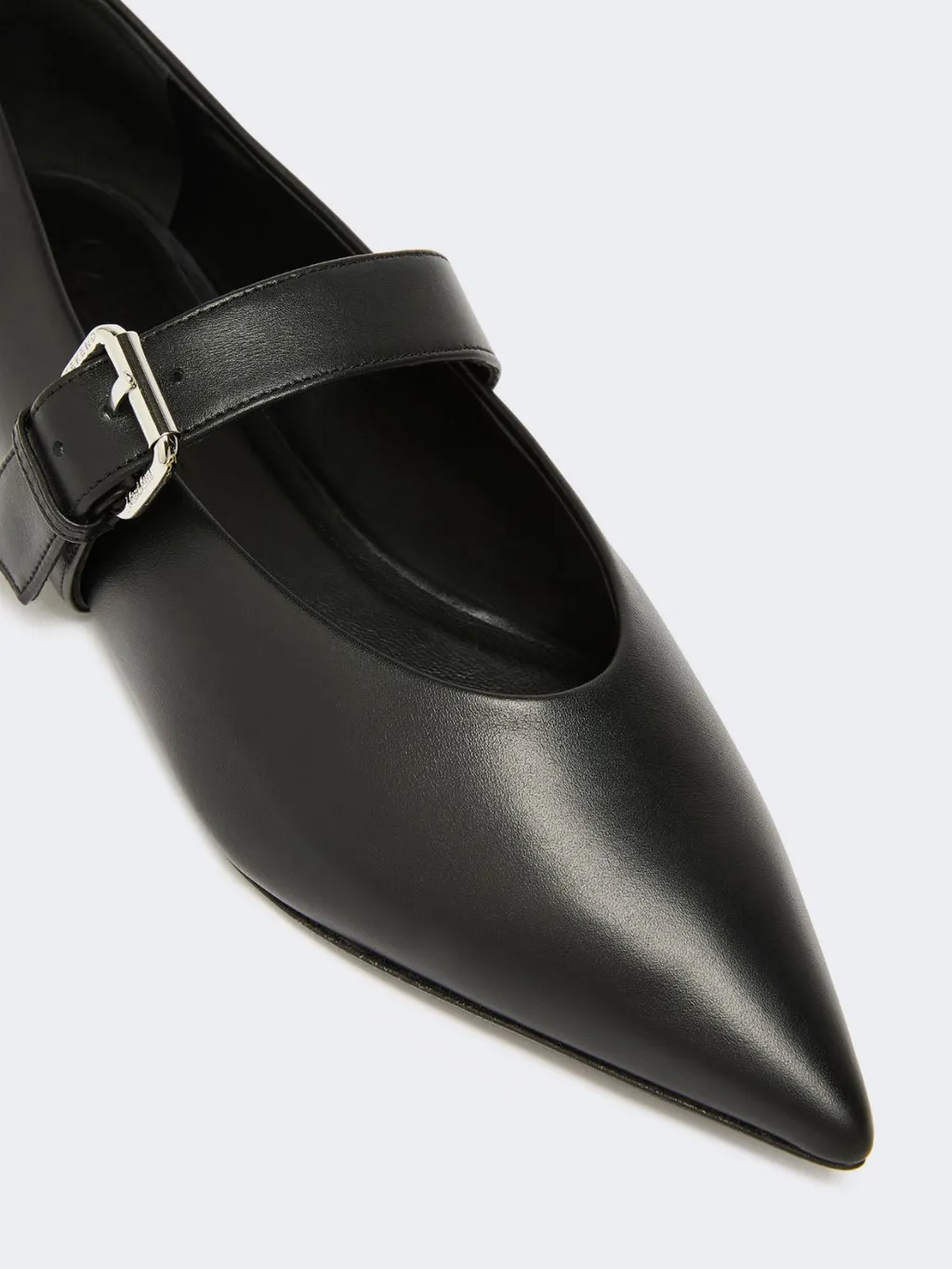 Leather Pointed-Toe Ballet Flats