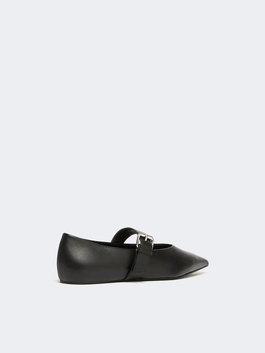 Leather Pointed-Toe Ballet Flats