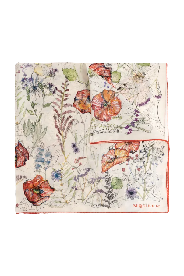 Alexander Mcqueen Floral Print Scarf