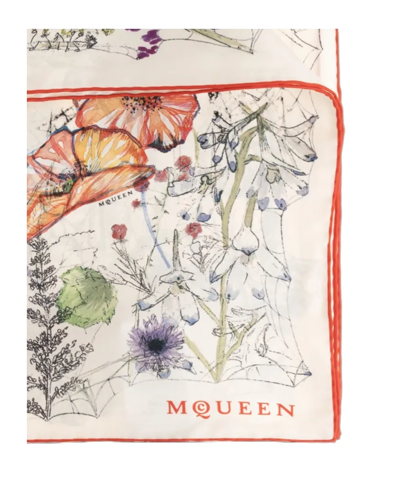 Alexander Mcqueen Floral Print Scarf