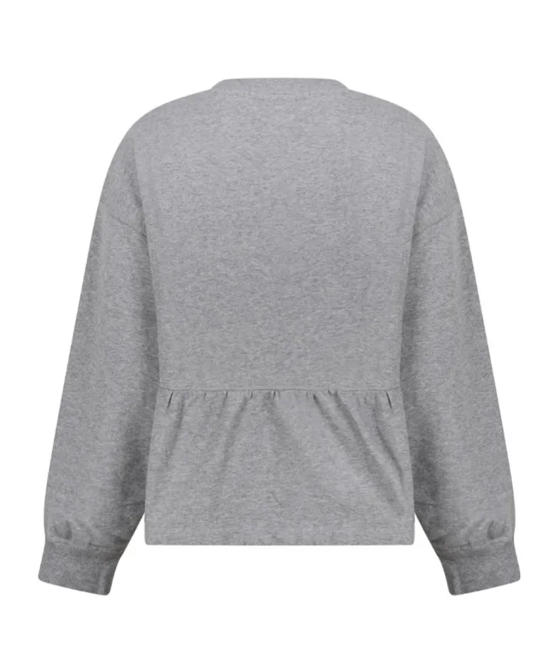 Ganni Peplum Hem Crewneck Sweatshirt