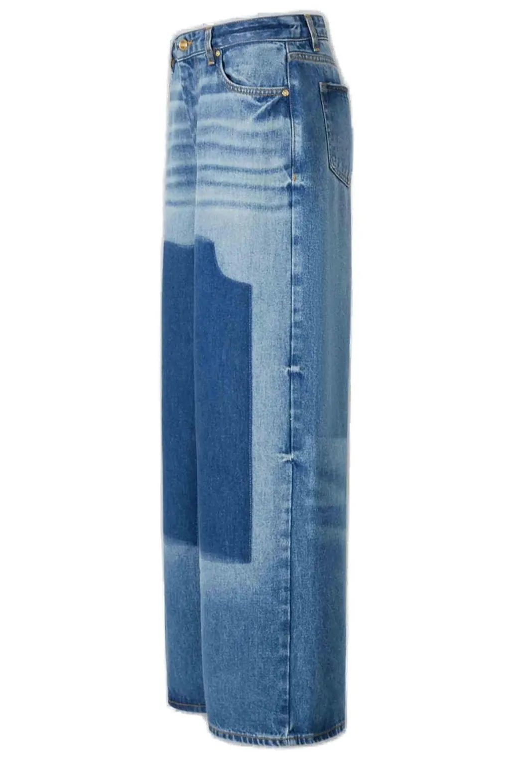 Ganni Fadded Effect Wide Leg Jeans