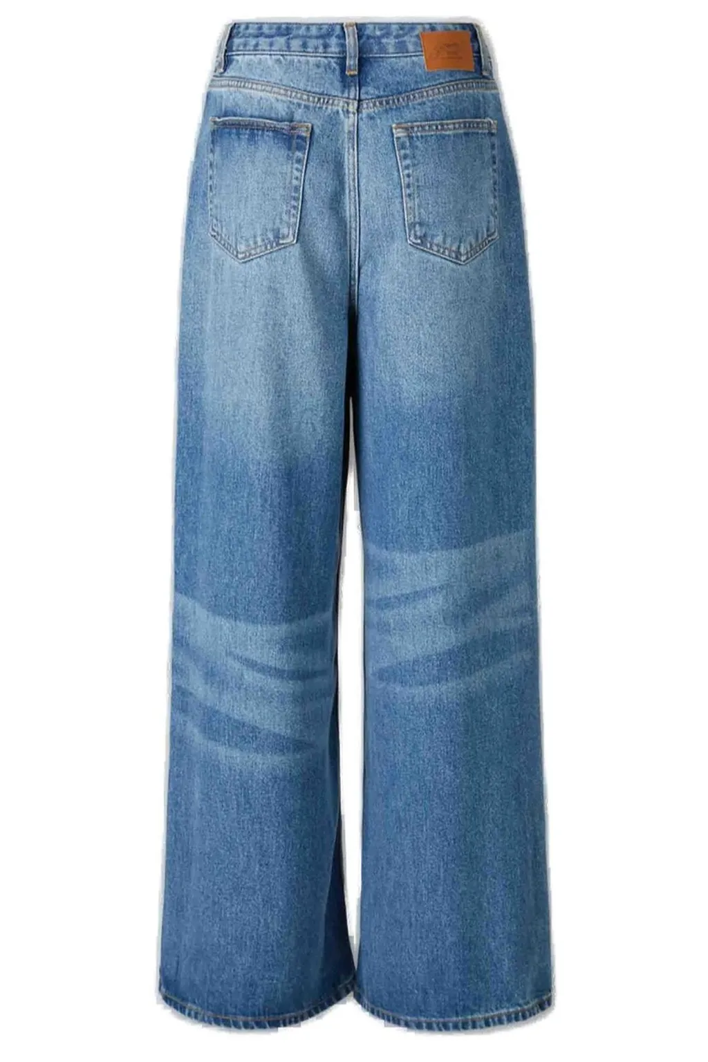 Ganni Fadded Effect Wide Leg Jeans