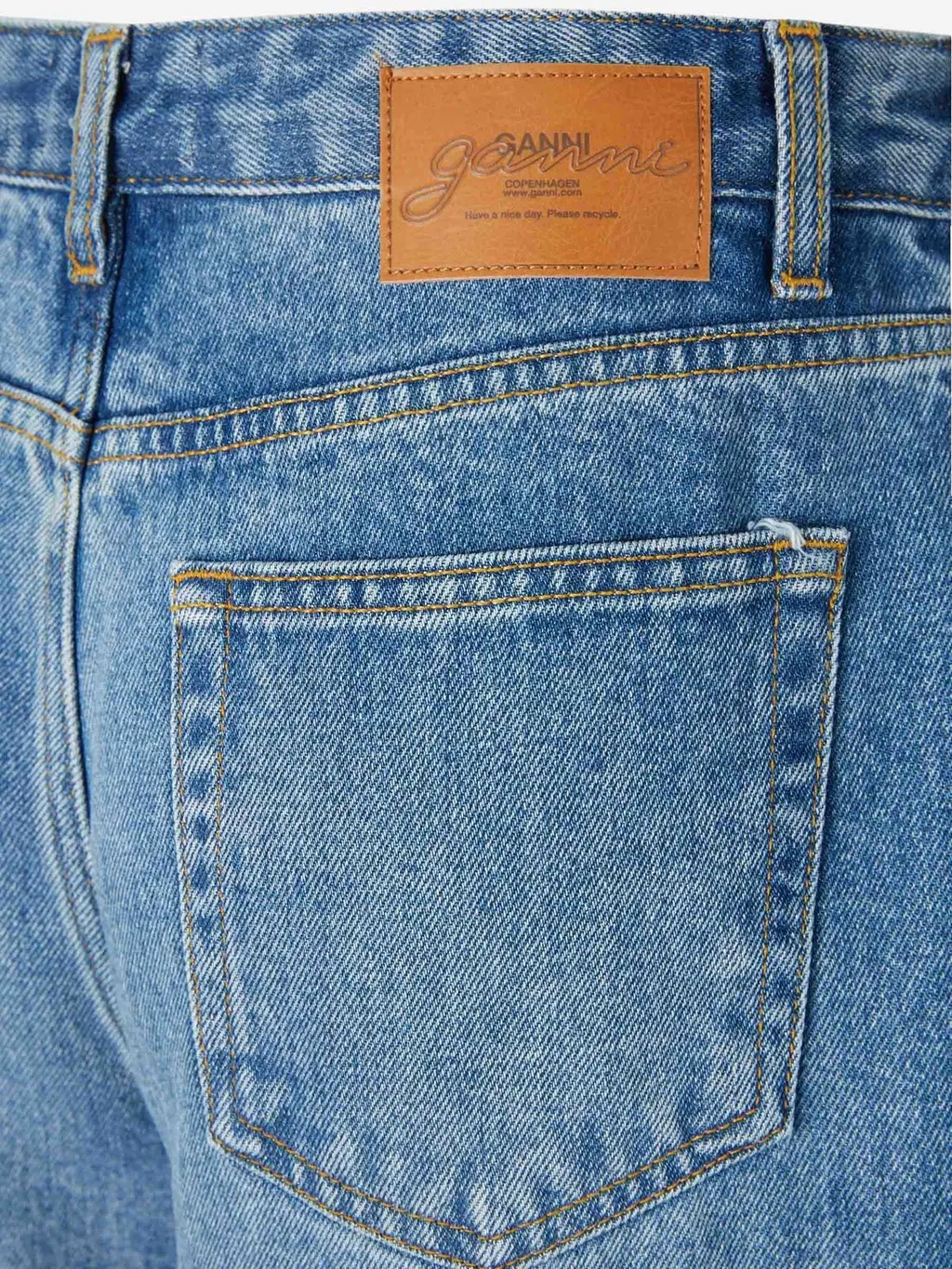 Ganni Fadded Effect Wide Leg Jeans