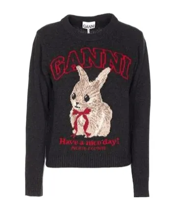 Ganni Graphic Knitted Sweater