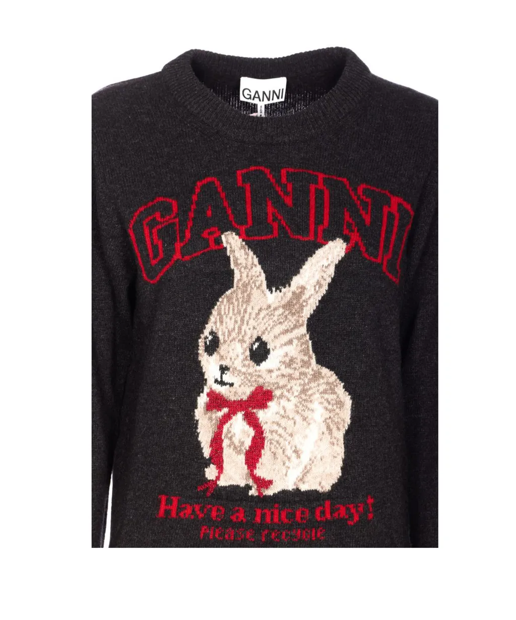 Ganni Graphic Knitted Sweater