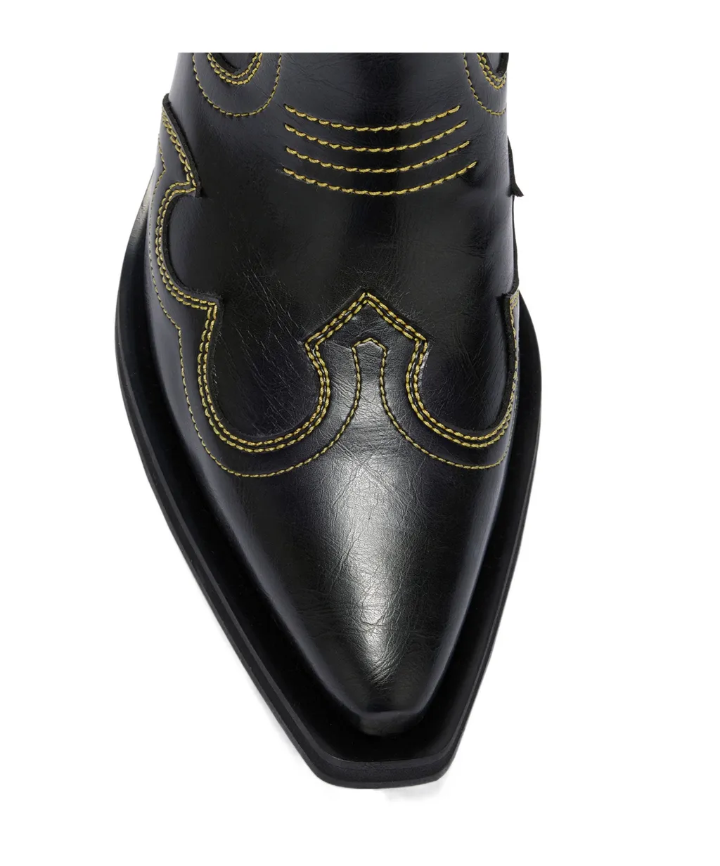 Ganni Low Shaft Embroidered Western Boots