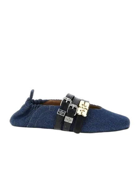 Ganni Sue Triple Denim Ballerinas