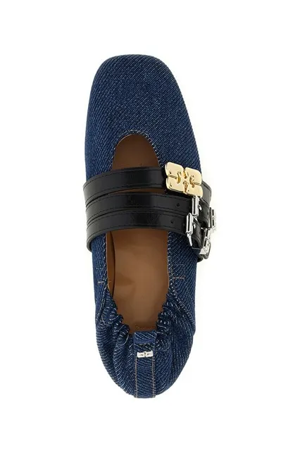 Ganni Sue Triple Denim Ballerinas