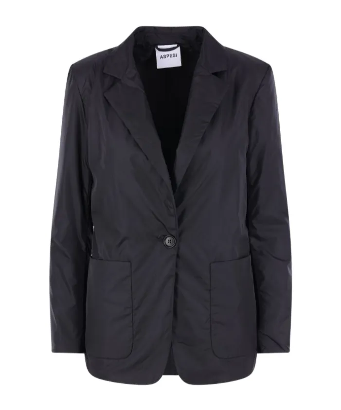 Single-Button Quilted Jacket