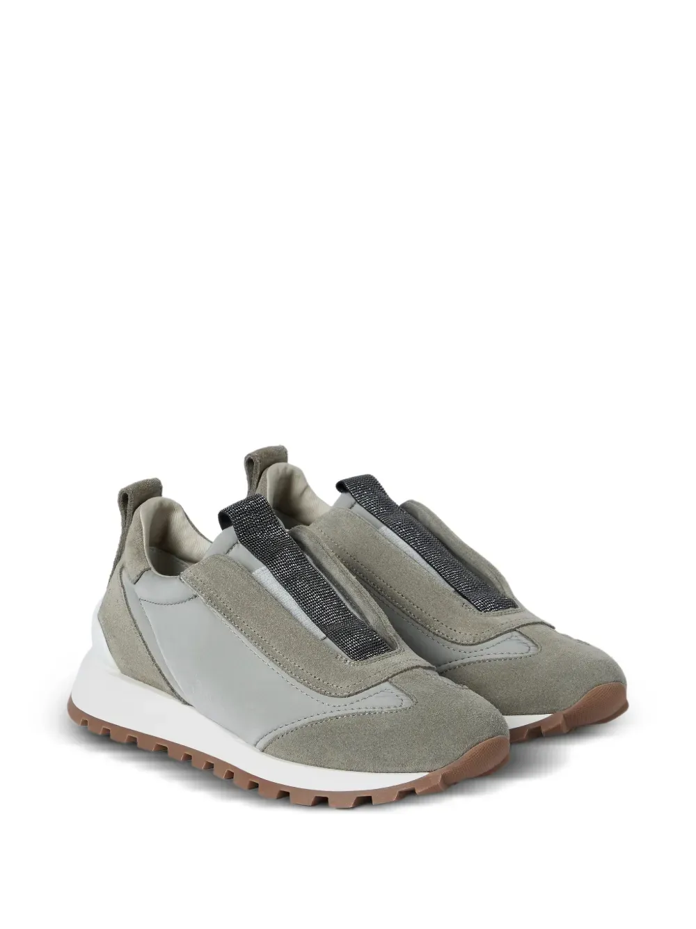 Brunello Cucinelli Monili Detailed Slip-On Sneakers