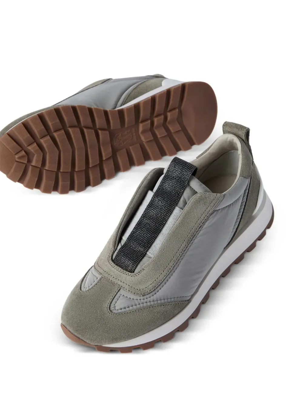 Brunello Cucinelli Monili Detailed Slip-On Sneakers
