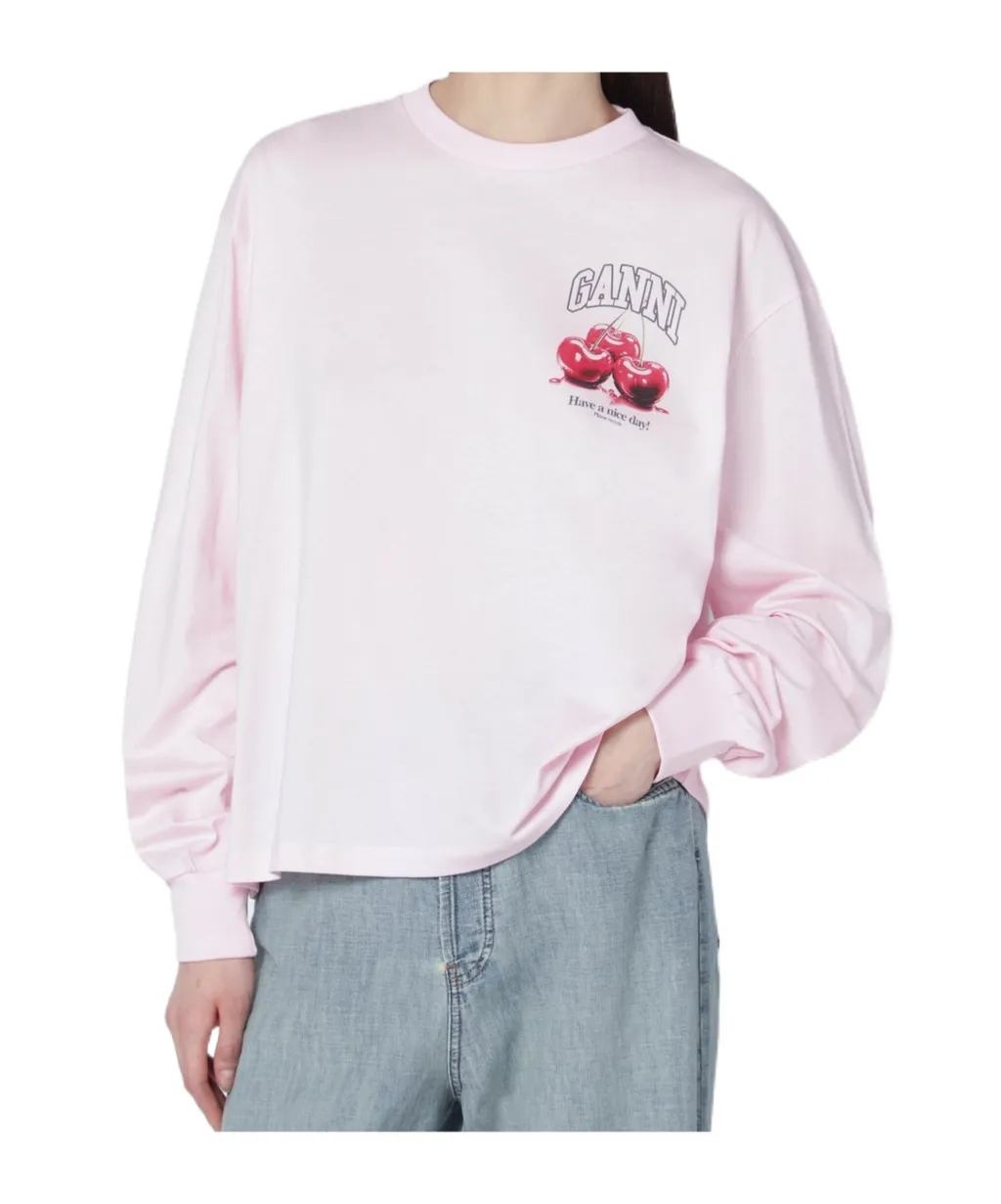 Light Pink Top With Logo Print