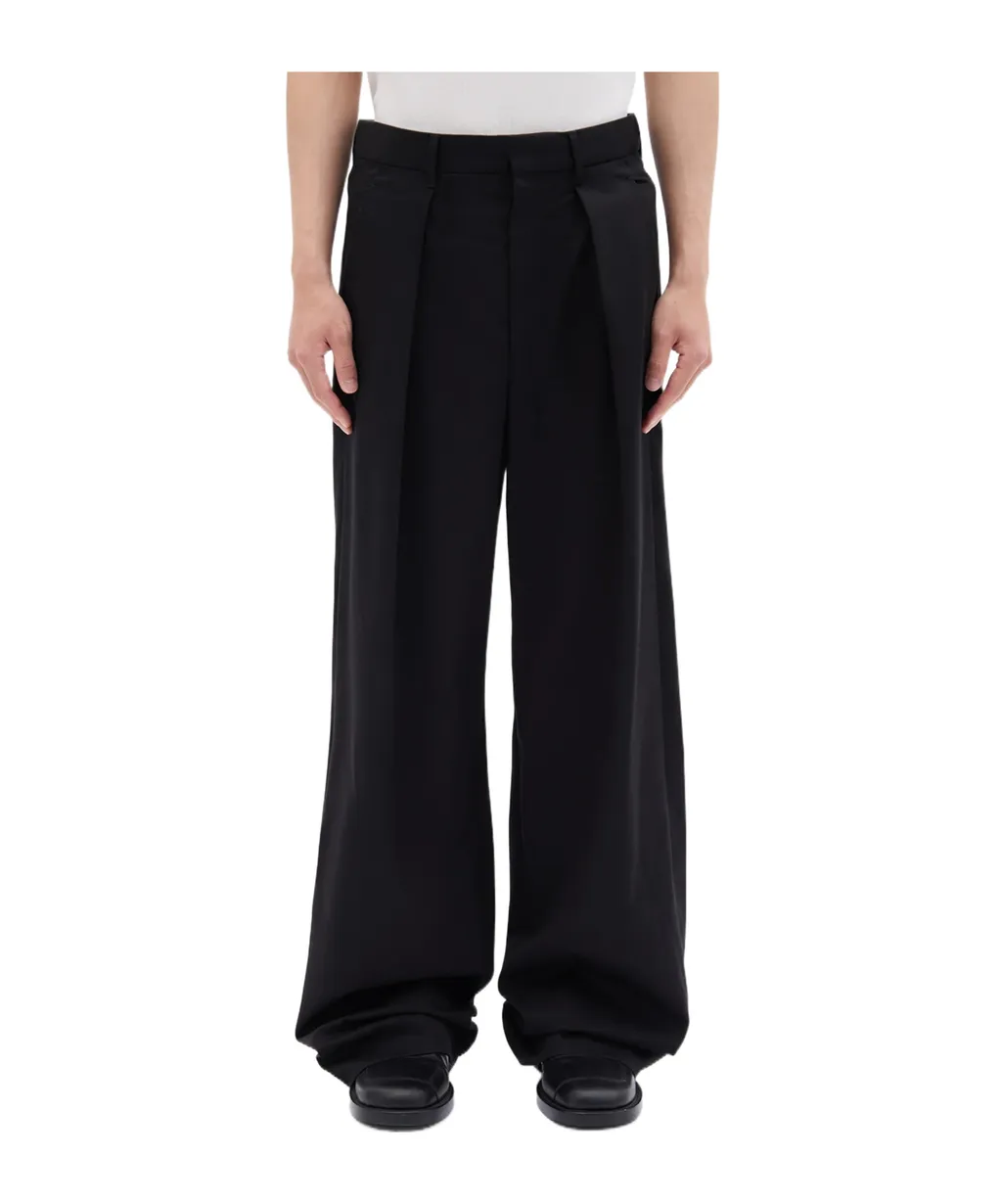 Wide-Leg Pleated Casual Pants