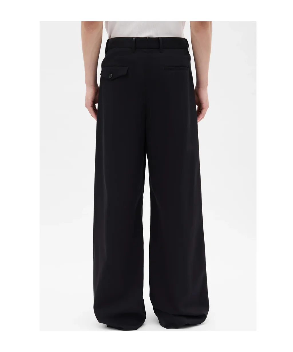 Wide-Leg Pleated Casual Pants