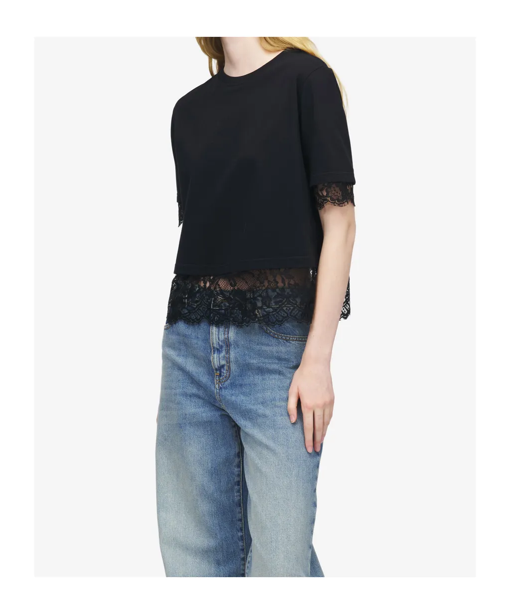 Alexander Mcqueen Lace Detailed T-Shirt
