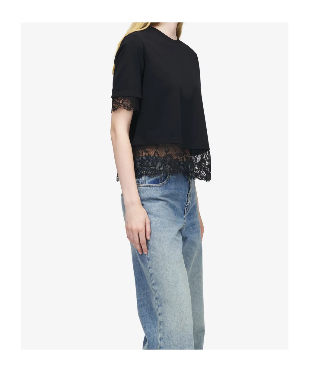 Alexander Mcqueen Lace Detailed T-Shirt