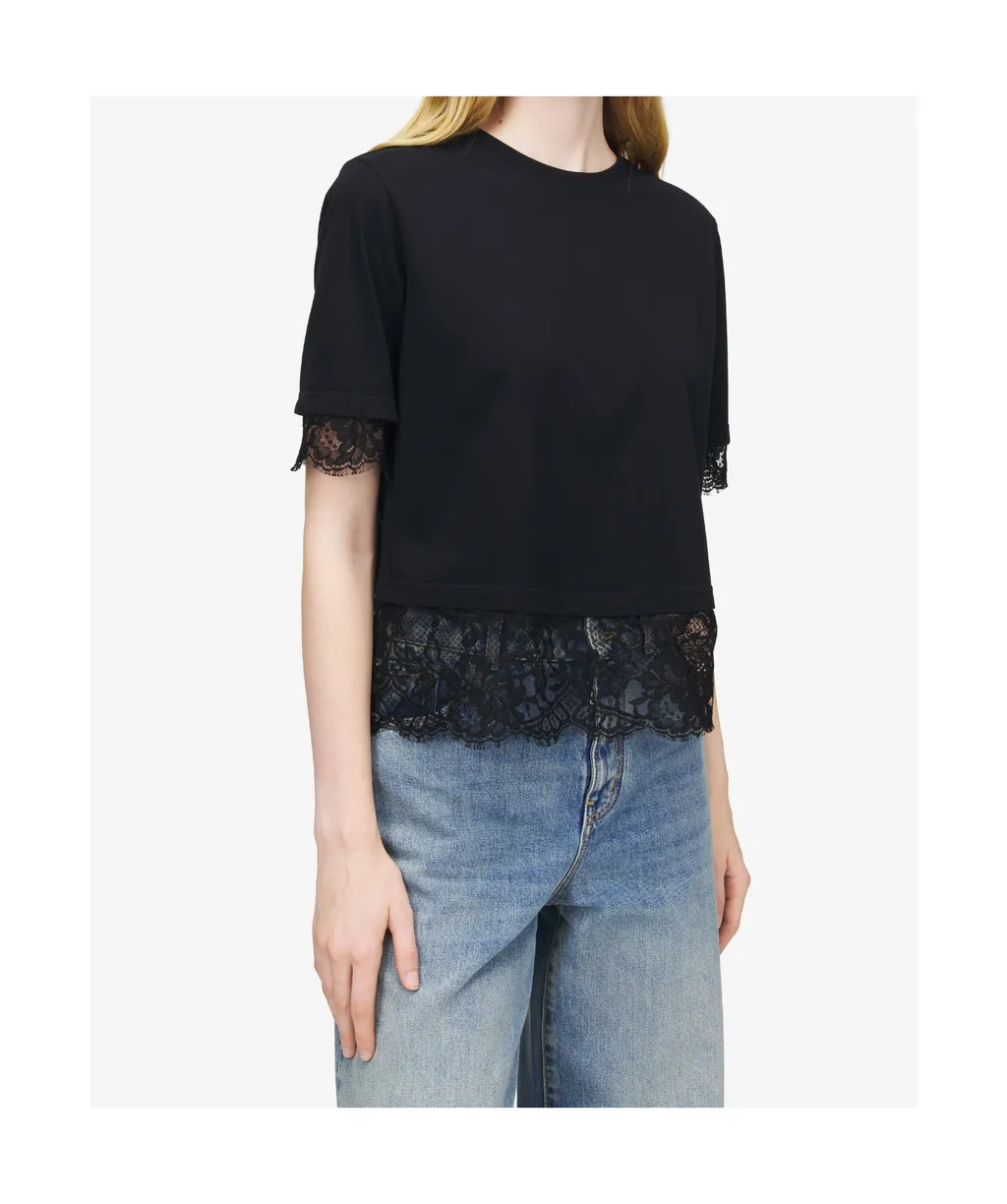 Alexander Mcqueen Lace Detailed T-Shirt