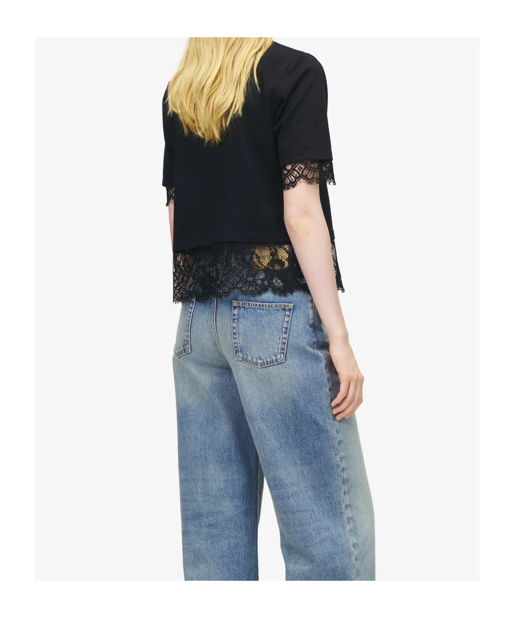 Alexander Mcqueen Lace Detailed T-Shirt