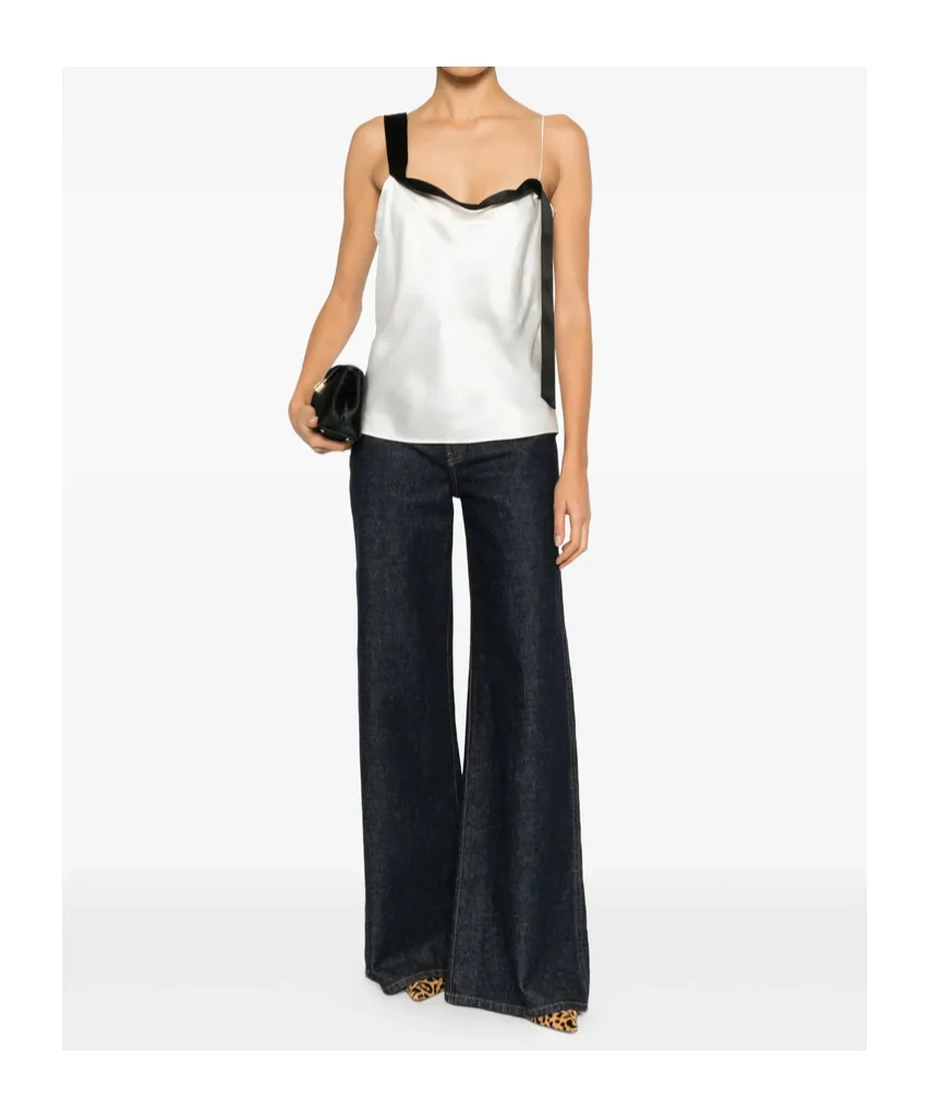 Color-Blocked Off-Shoulder Tank Top