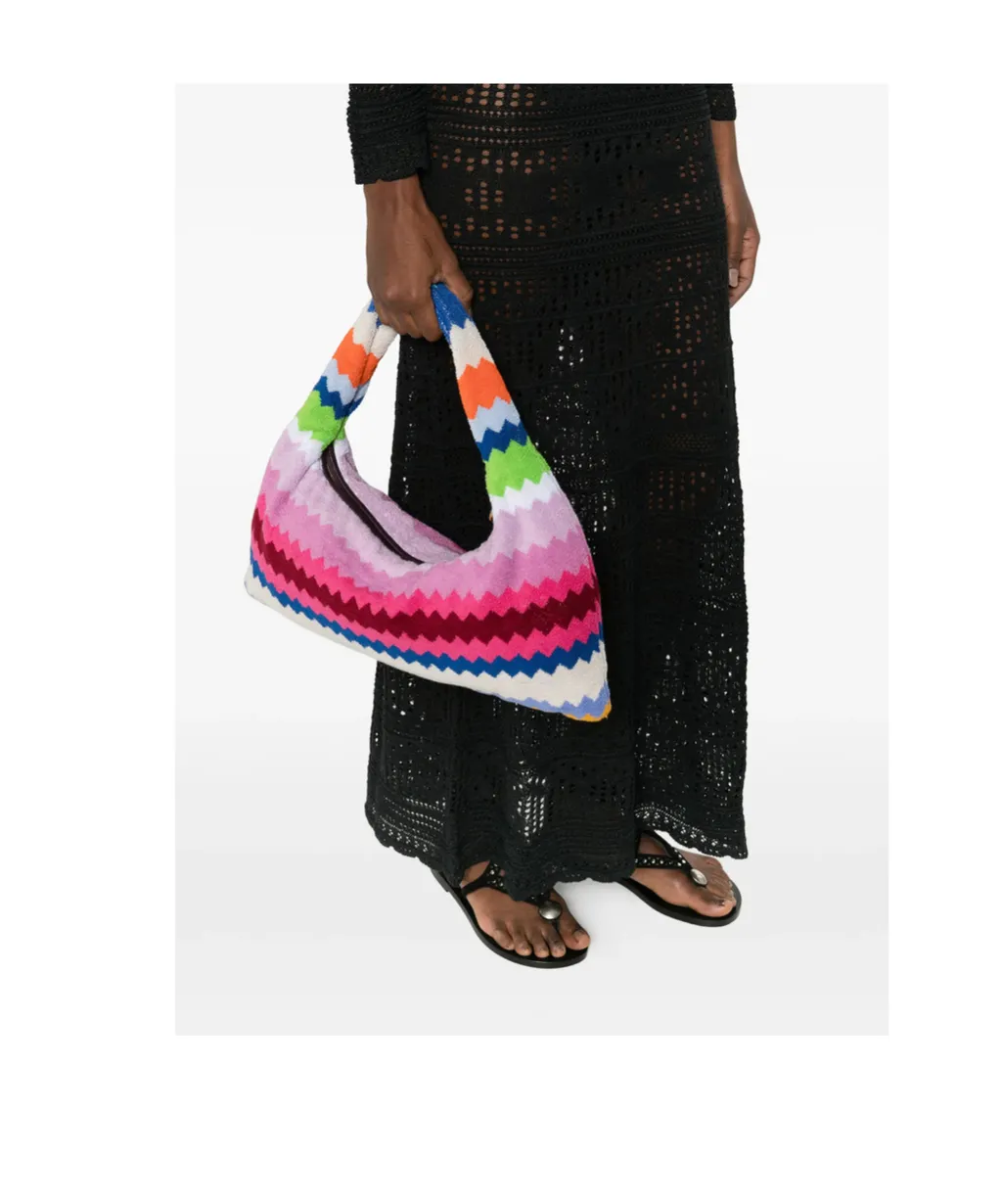 Zigzag Handle Tote Bag