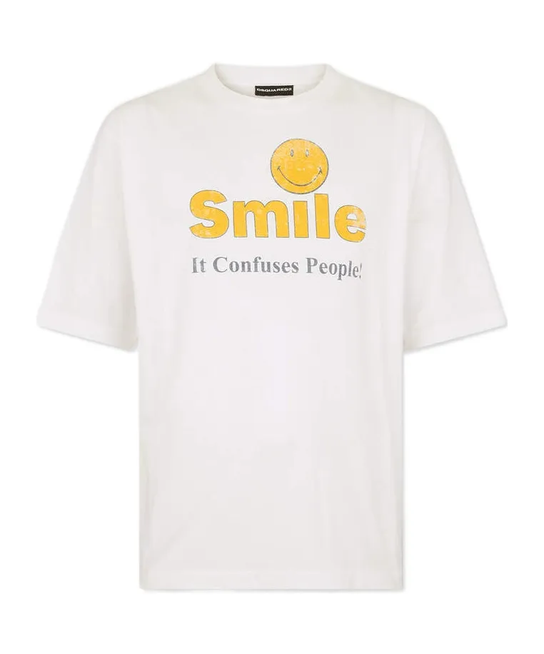 Dsquared2 X Smiley Dyed Destroyed Loose Fit T-Shirt