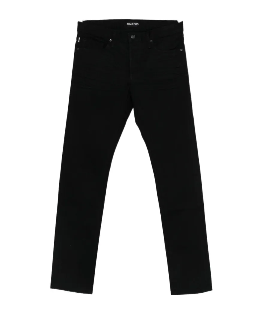 Tom Ford Logo Patch Straight Leg Jeans