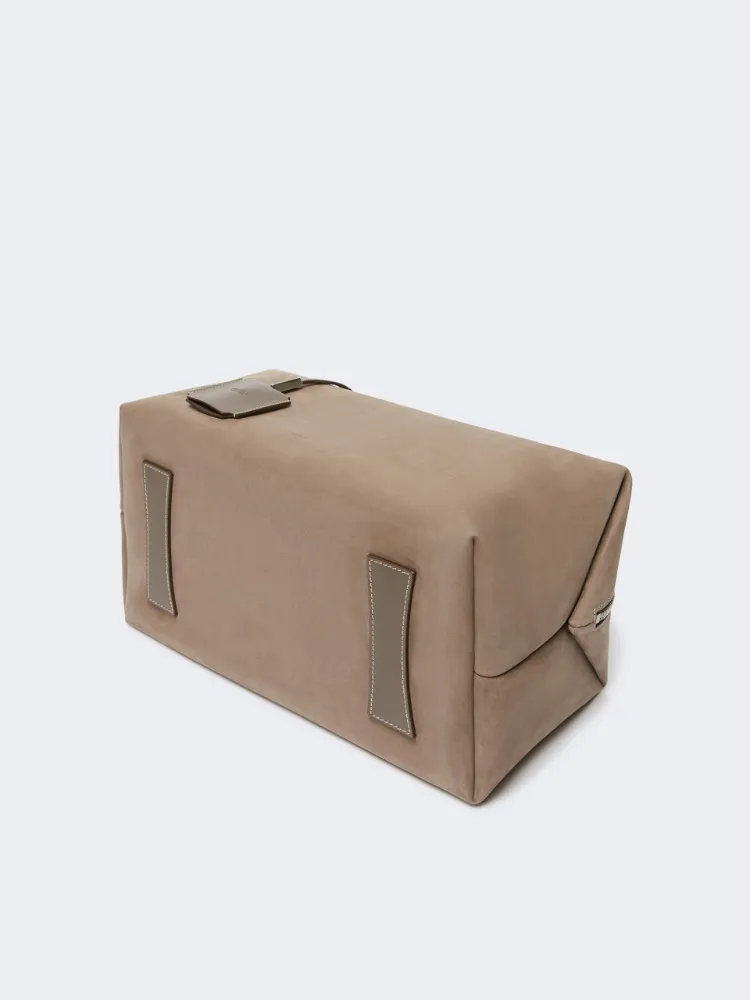 Large Nubuck Leather Boston Bag