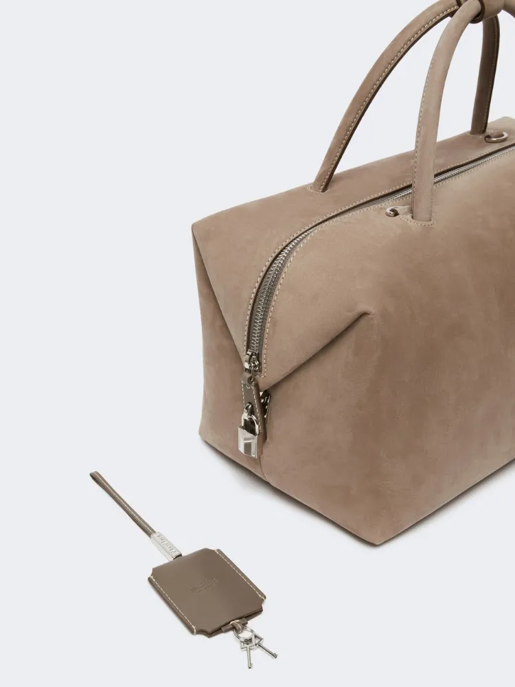 Large Nubuck Leather Boston Bag