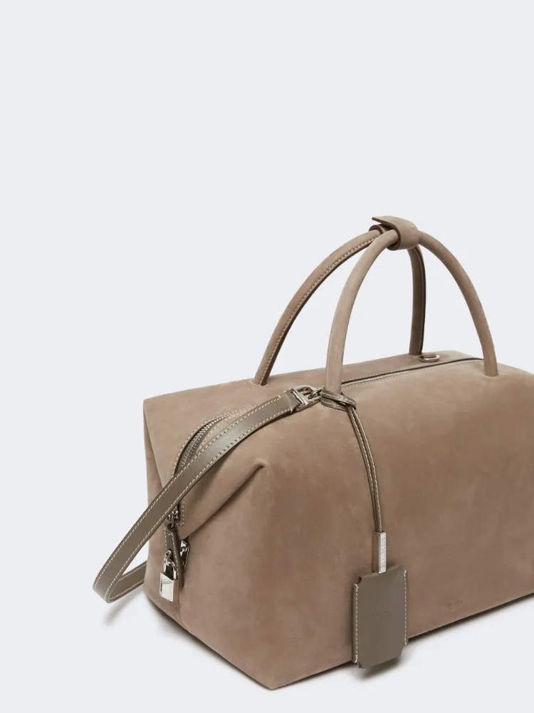 Large Nubuck Leather Boston Bag