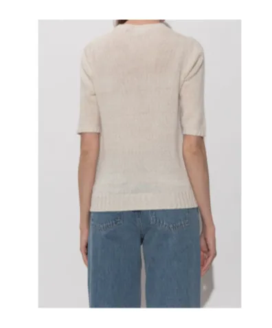 Crew Neck Short-Sleeved Knit Sweater